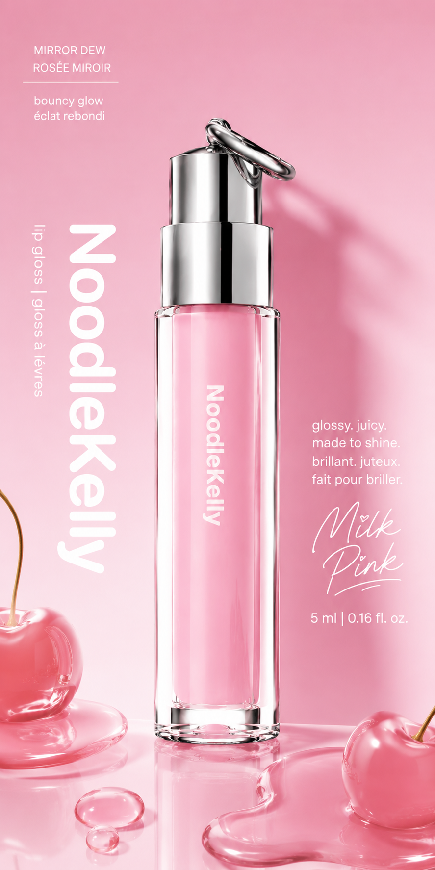 Pink lipgloss 
featuring the brand 'Noodle Kelly'.